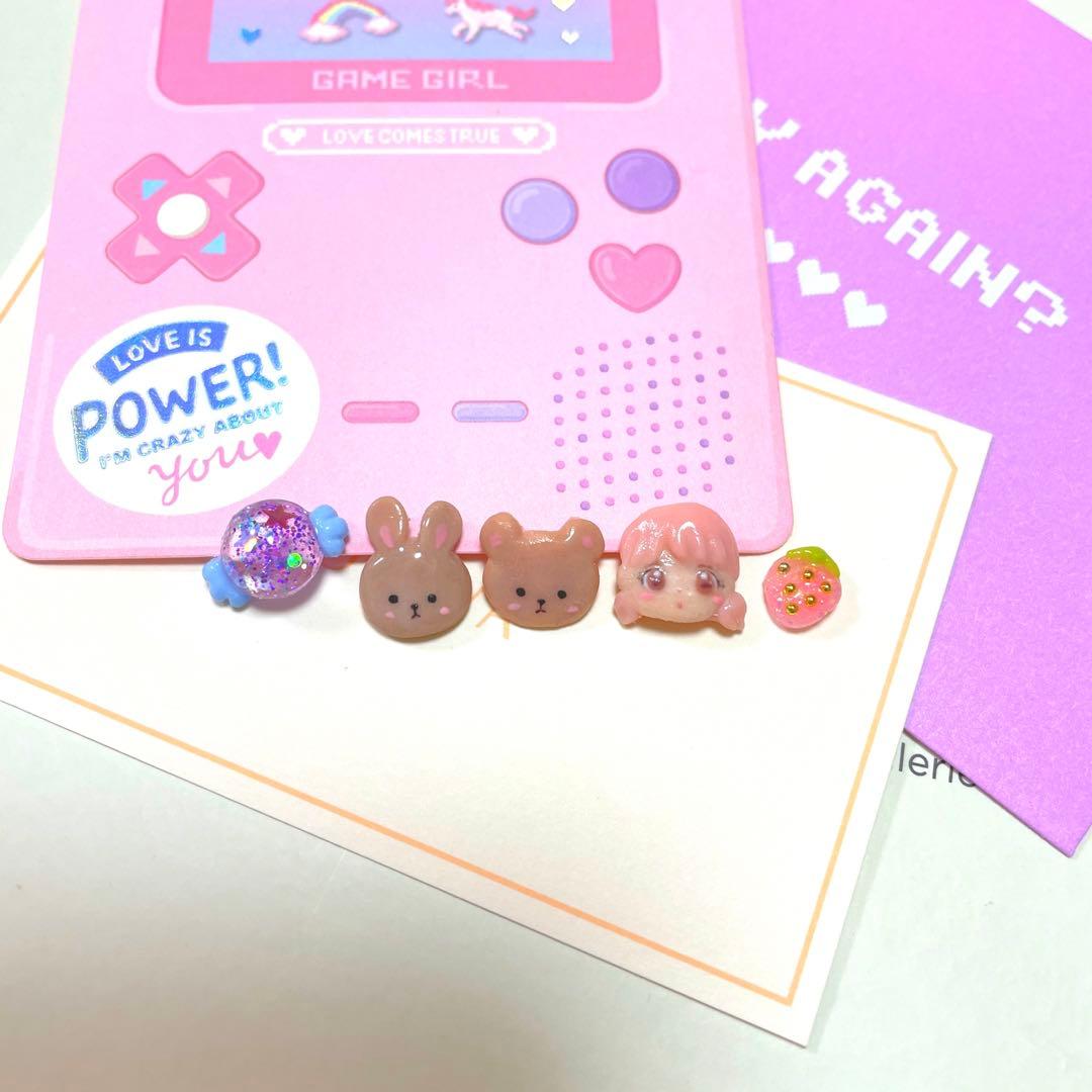 3dネイルパーツ ネイル ネイルパーツ  デコパーツ くま うさぎ  いちご