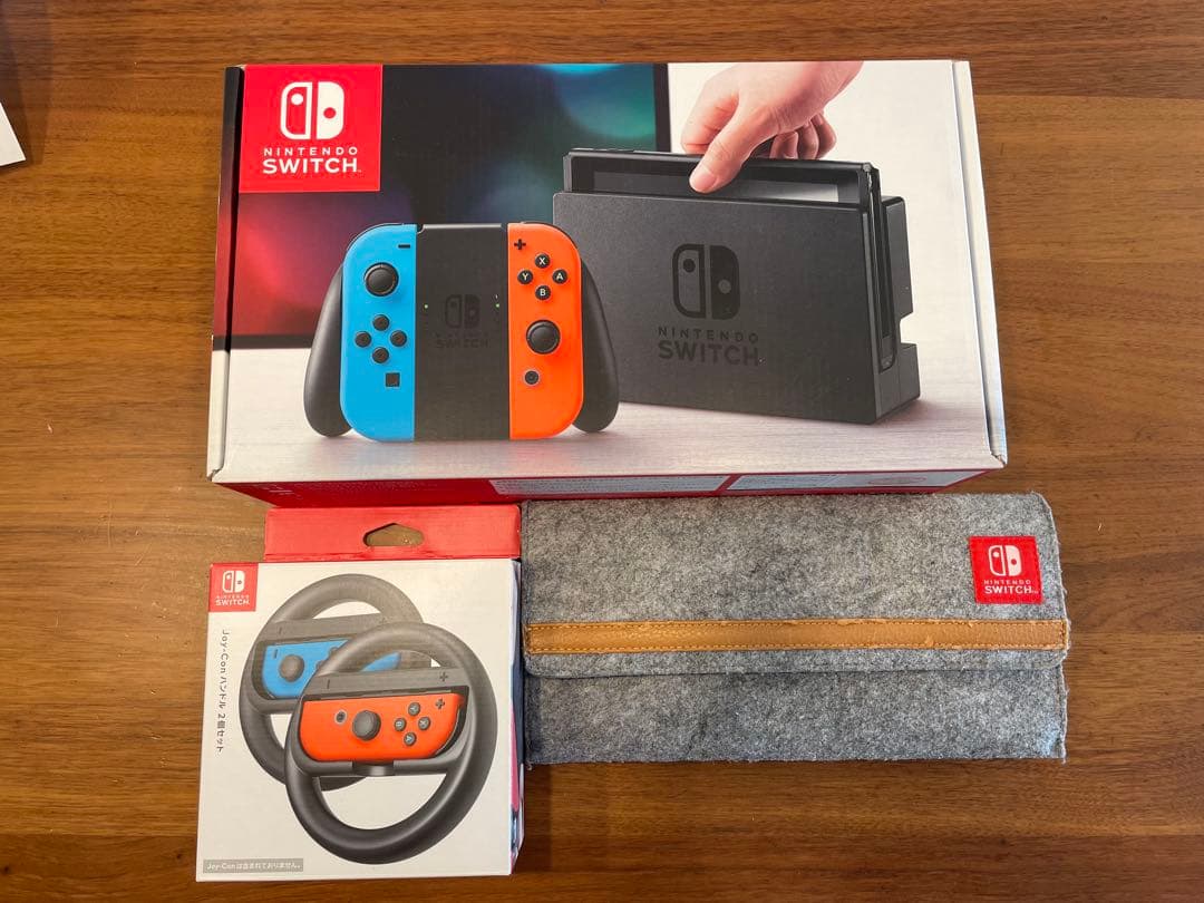 Nintendo Switch 本体 青/オレンジ + ハンドルコントローラー