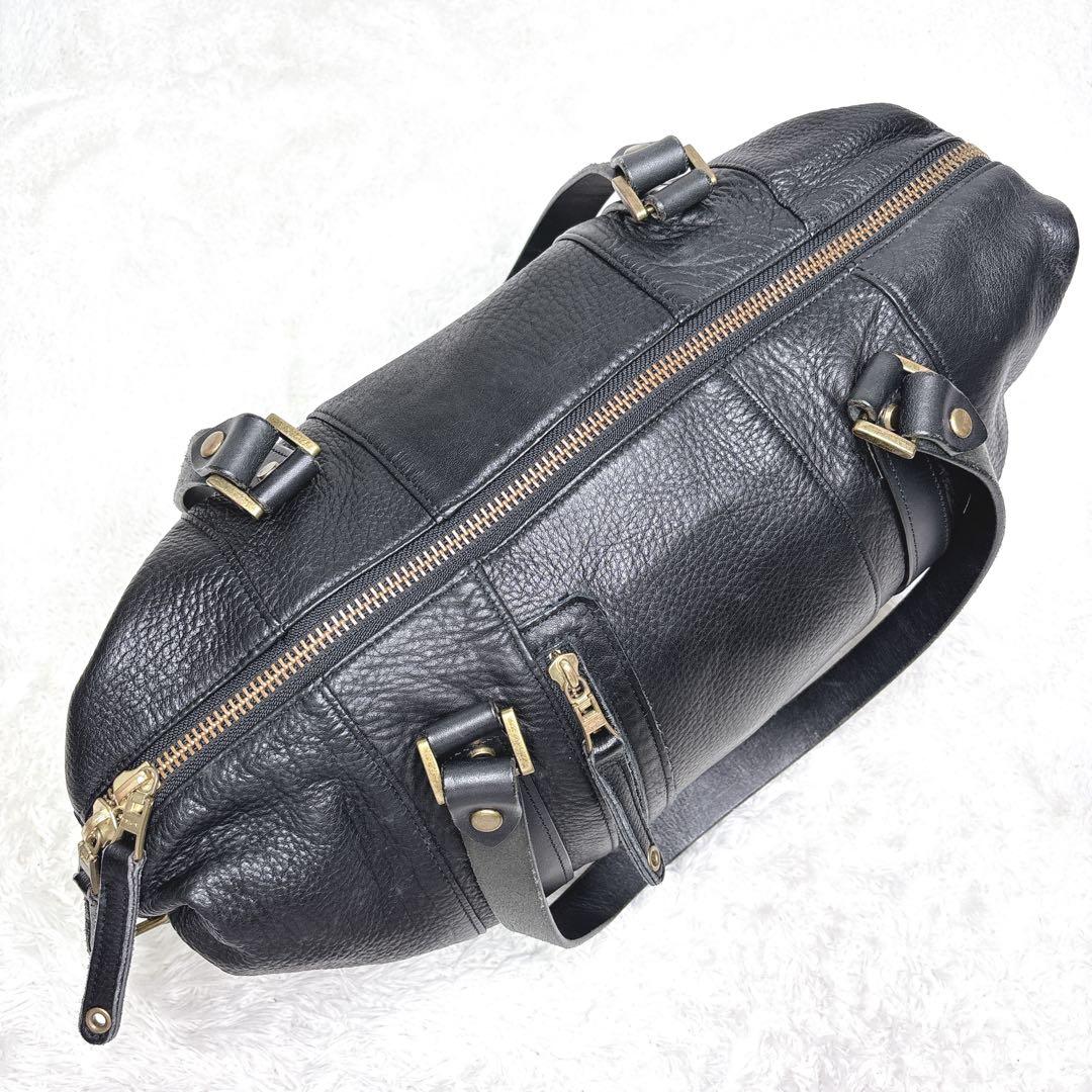 マスターピース ボストンバッグ 2way ゴールド金具 牛革 y2k