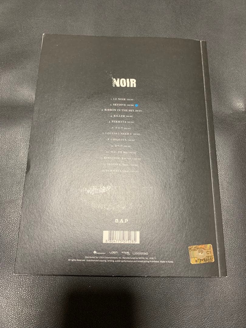 B.A.P 2nd Full Album NOIR ジョンオプ