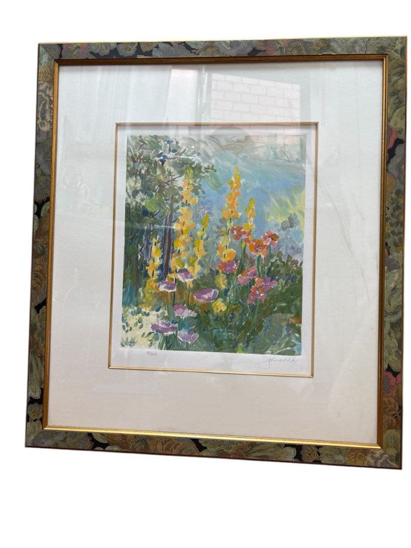 真作保証 ジョン ポーウェル 【春の花】シリアル サインあり