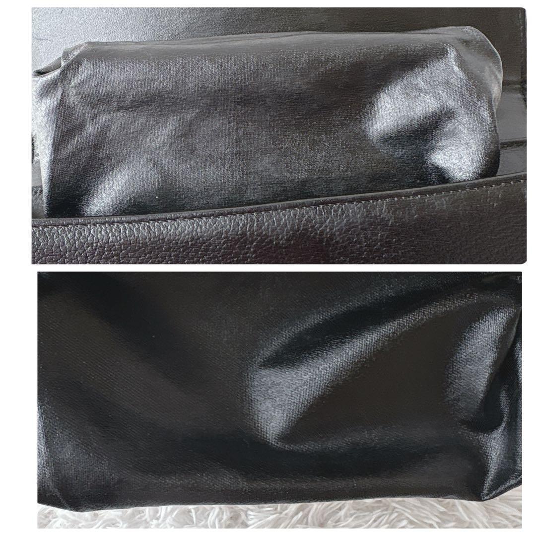 Burberrys ハンドバッグ ノバチェック シャドーホース オールレザー 黒