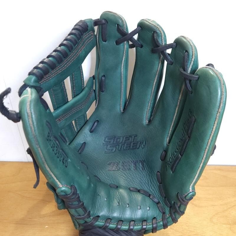 ZETT ソフトステア シリコンラベル レアカラー ダークグリーン 軟式グローブ