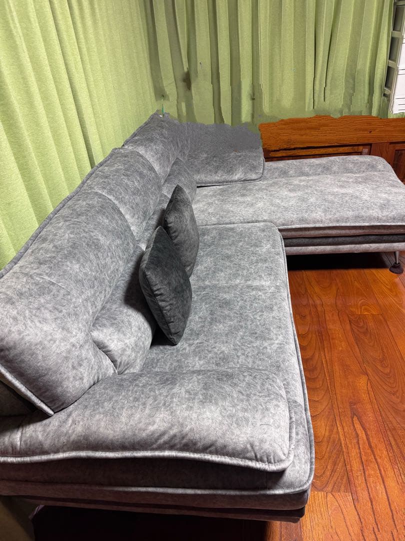 L字型ファブリックカウチソファセット