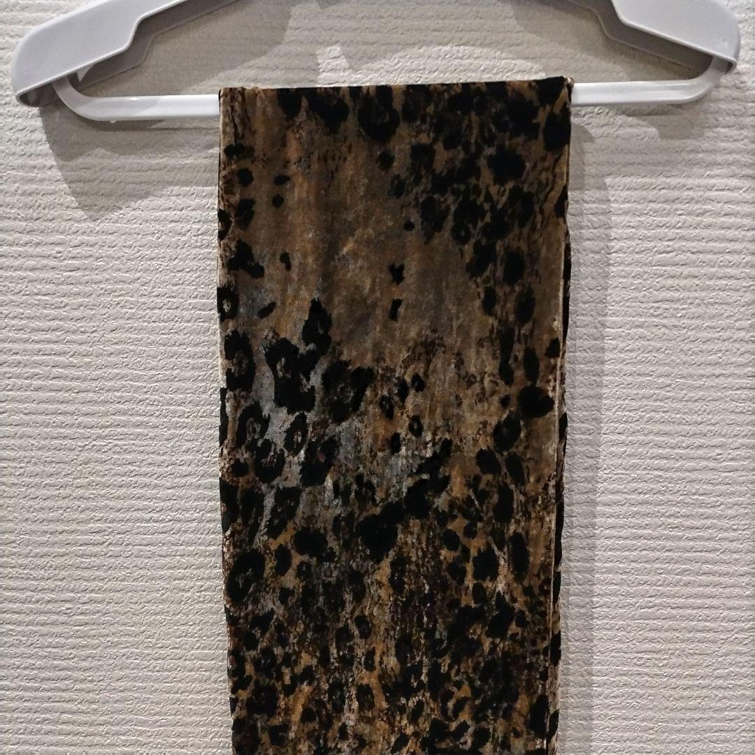 ＲＯＥＮブラウン レオパード柄 ベルベット ストール