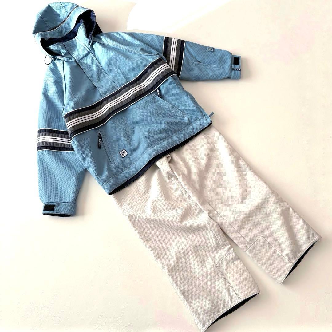 ■美品PHENIXスキースノーボードウェア上下セットレディースL水色×白