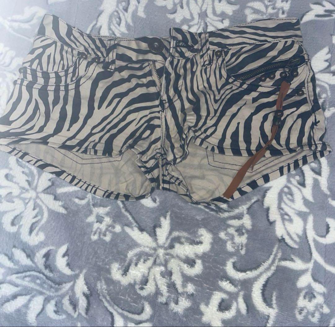 ゼブラ柄ギャルショートパンツウエスト 61