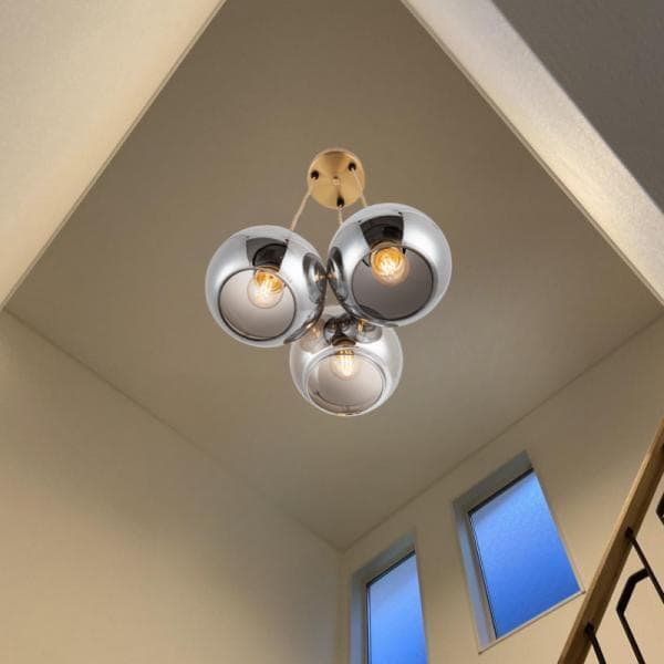 ペンダントライト 照明 ガラス シェード 3灯