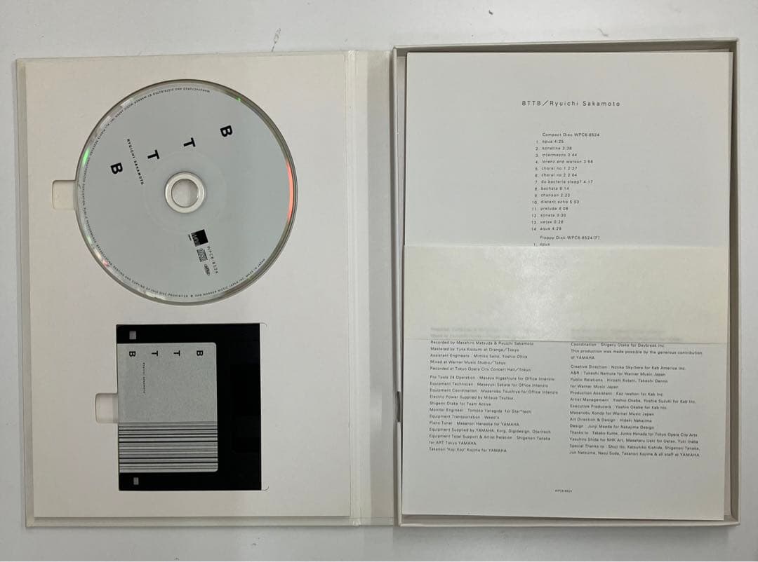坂本龍一☆BTTB初回限定盤(CD+フロッピーディスク+譜面)【未使用】