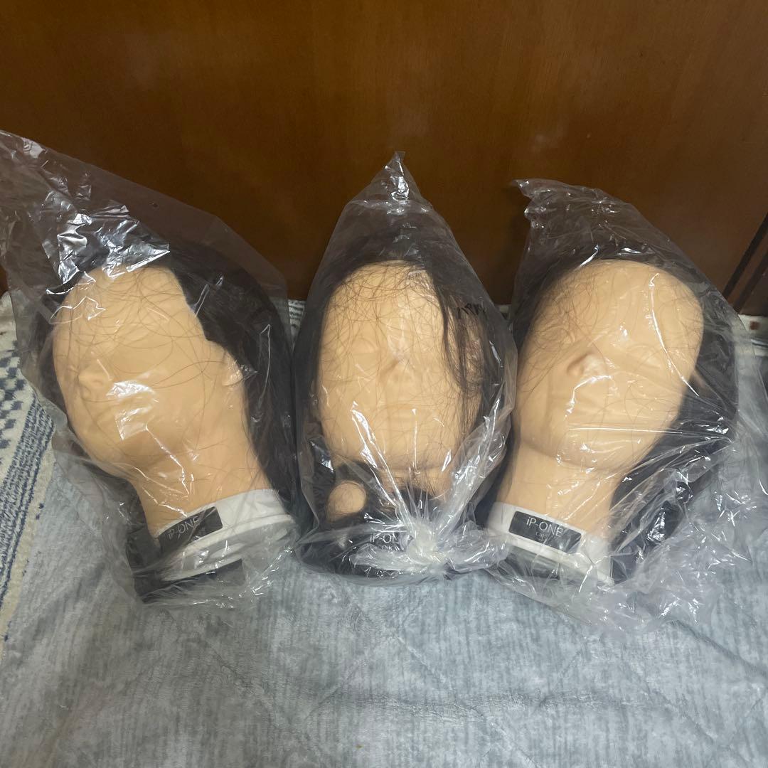 未使用 黒 ストレートウィッグ 3点セット