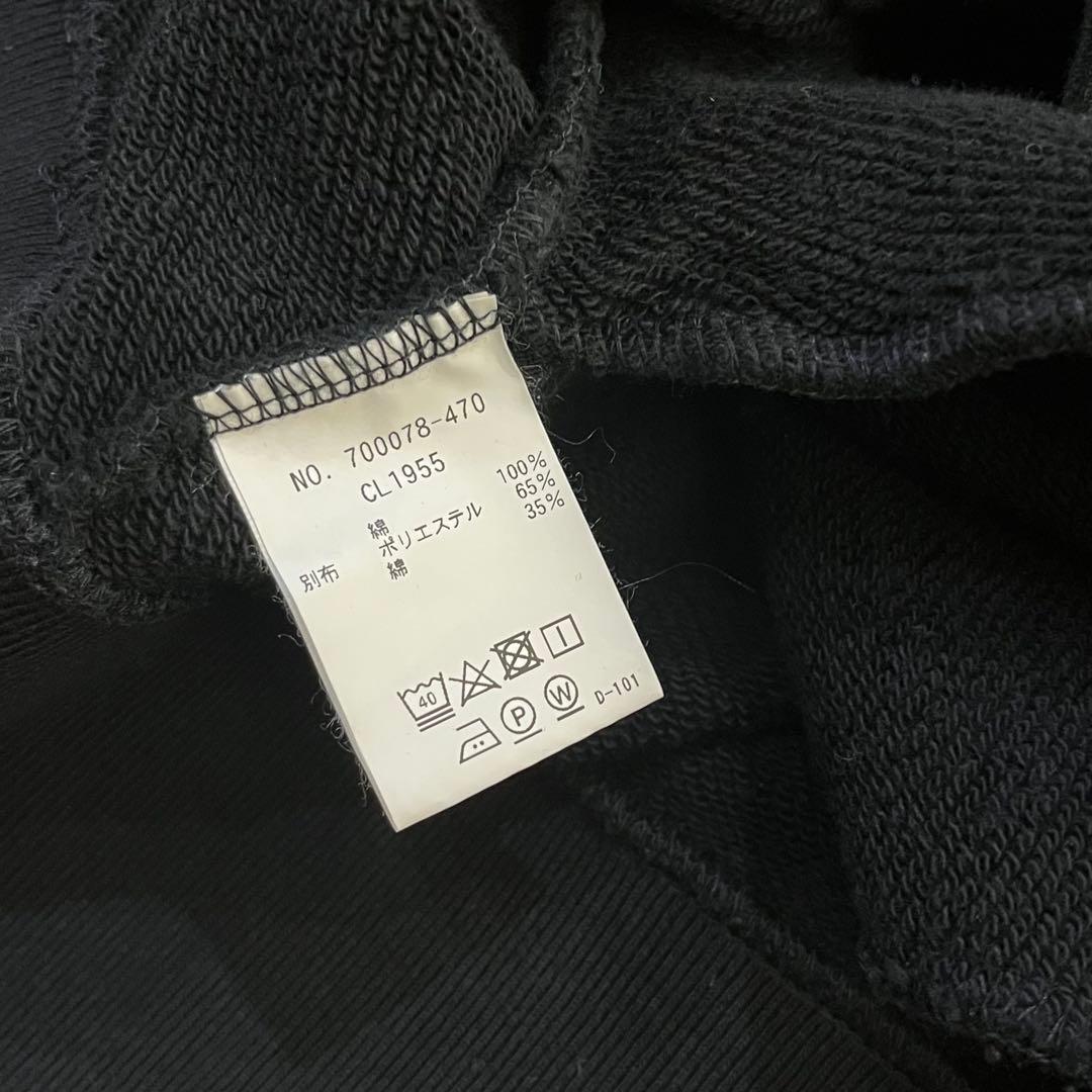 ★極美品 ブルーブルー ハーフボタンスウェット トレーナー Lサイズ 黒