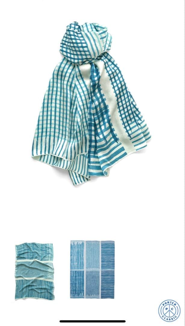 小物 Porter Classic - INDIGO PRINT SILK SCARF
