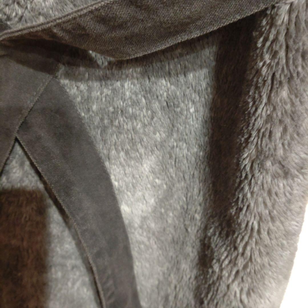 YEAH RIGHT!! ロング丈 ジレ コート 異素材 グレー ボア