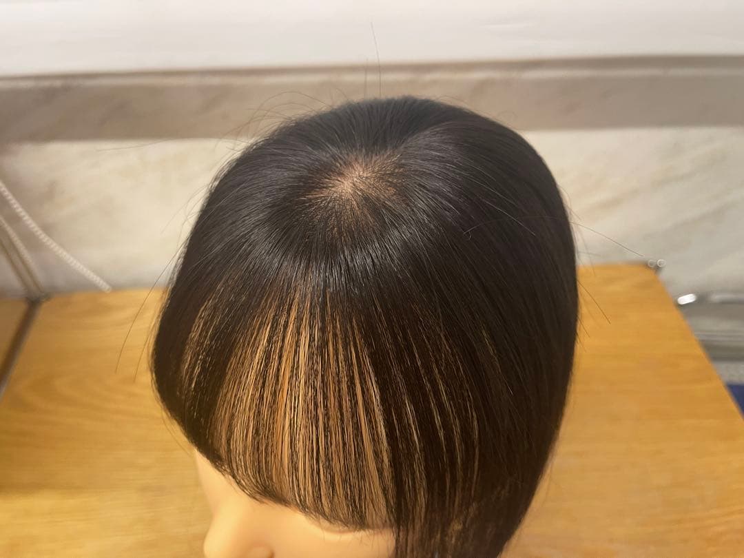 レミー人毛100%部分ウィッグ前髪カット調整カット済みウィッグ