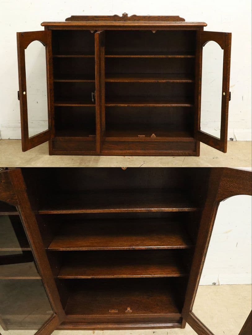 高級 三越家具【ブルージュ】オーク材 サイドボード・キャビネット・飾り棚