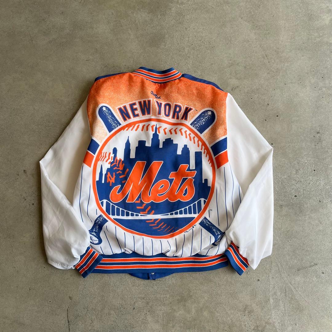 90s chalk line Mets USA製 ナイロンスタジャン L