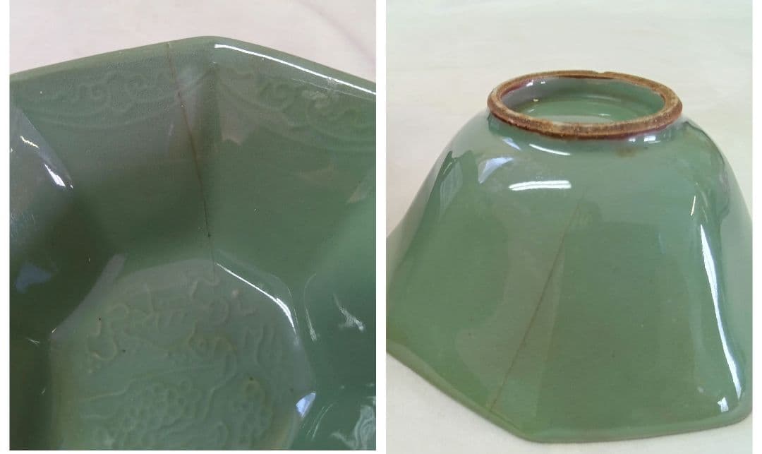 高台小鉢　蟹絵　5客　八角鉢　10客　骨董　和食器　懐石料理 会席 向付