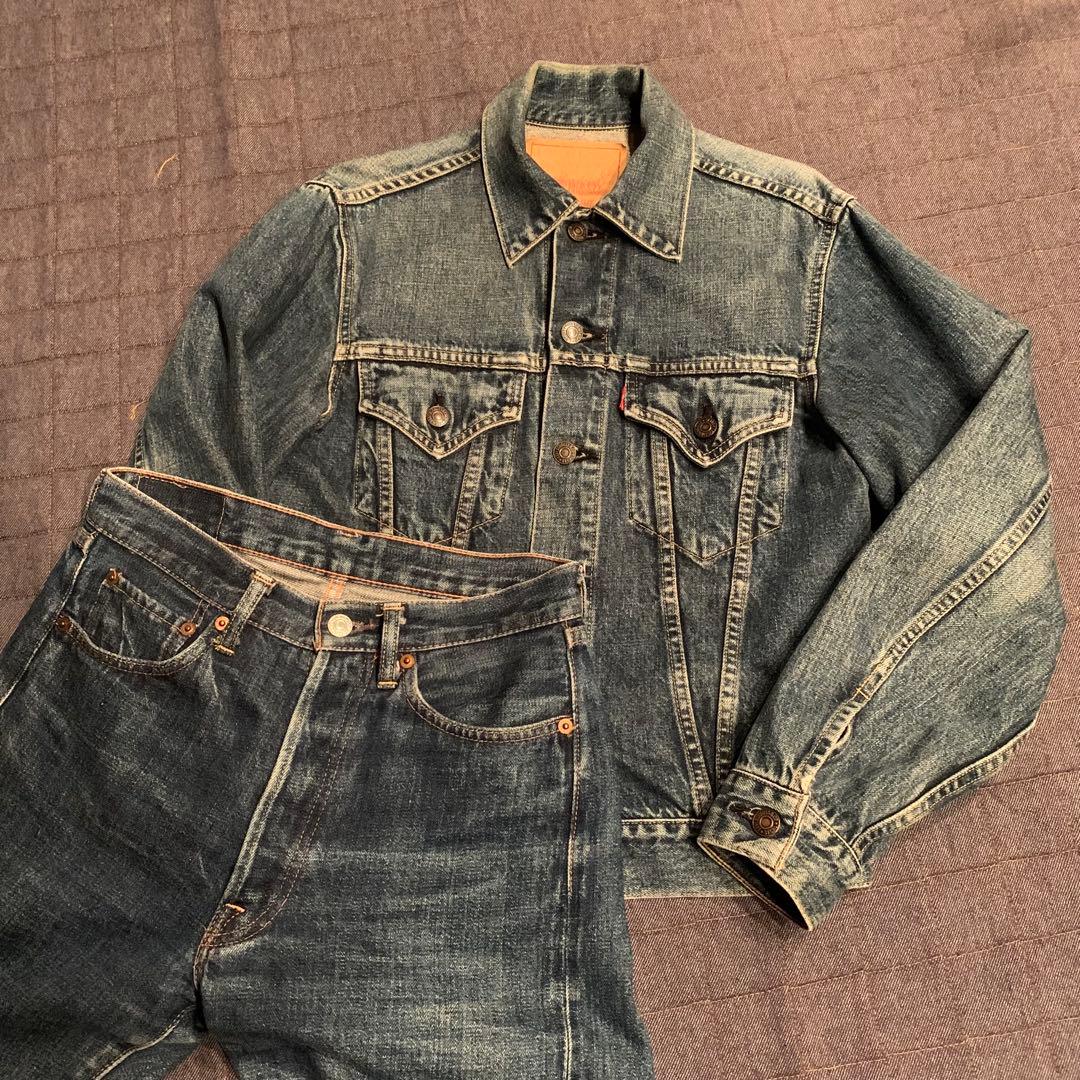 60s デニムセットアップ　リーバイス　ドゥニーム　レプリカ　アメカジ　古着