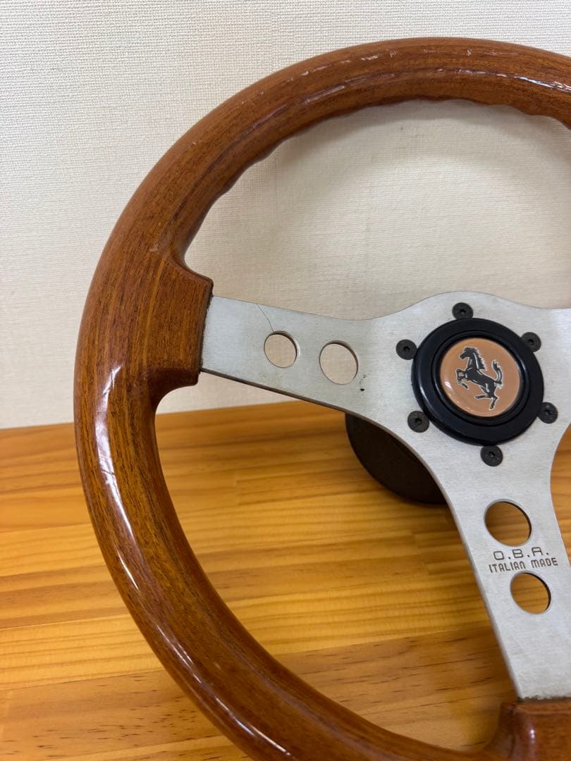Ｏ.Ｂ.Ａ.イタリア製 ウッドステアリング３４センチ小径