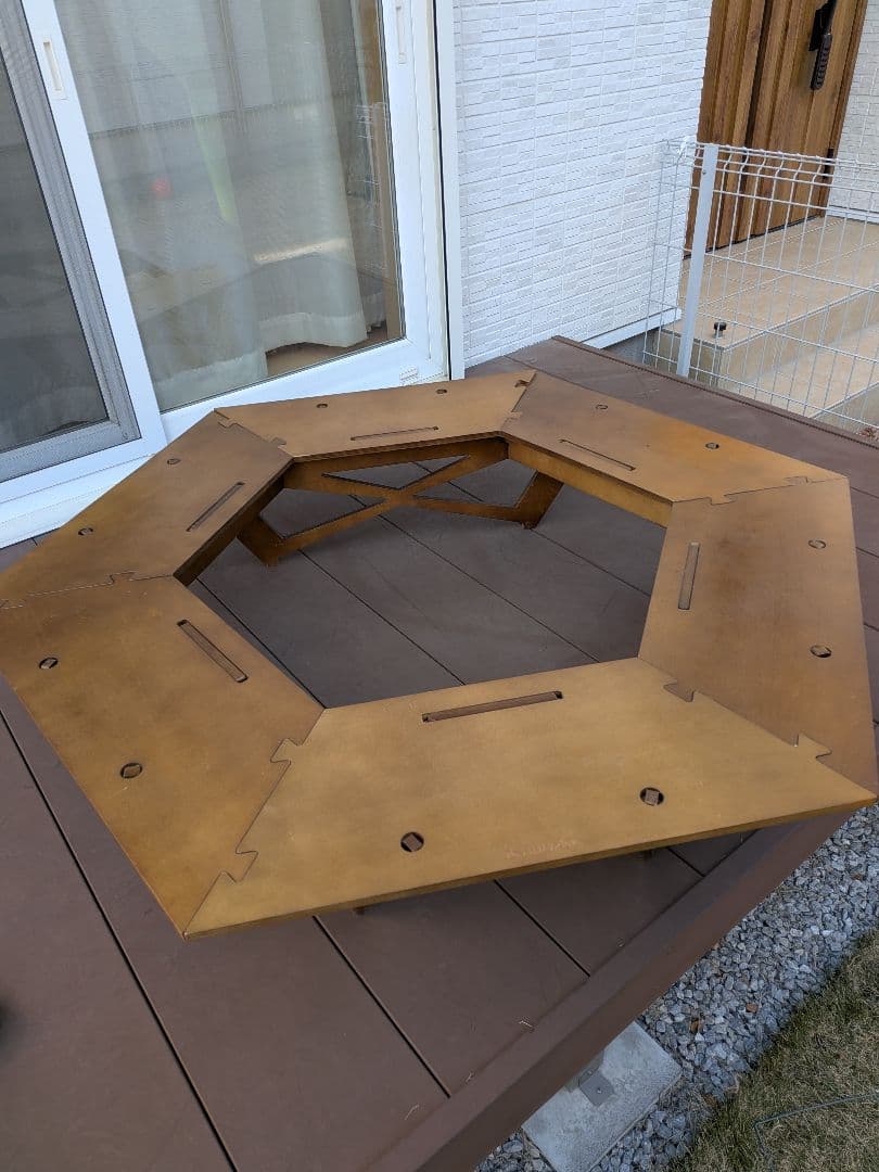 HilanderプライウッドヘキサゴンテーブルBIG　囲炉裏テーブル