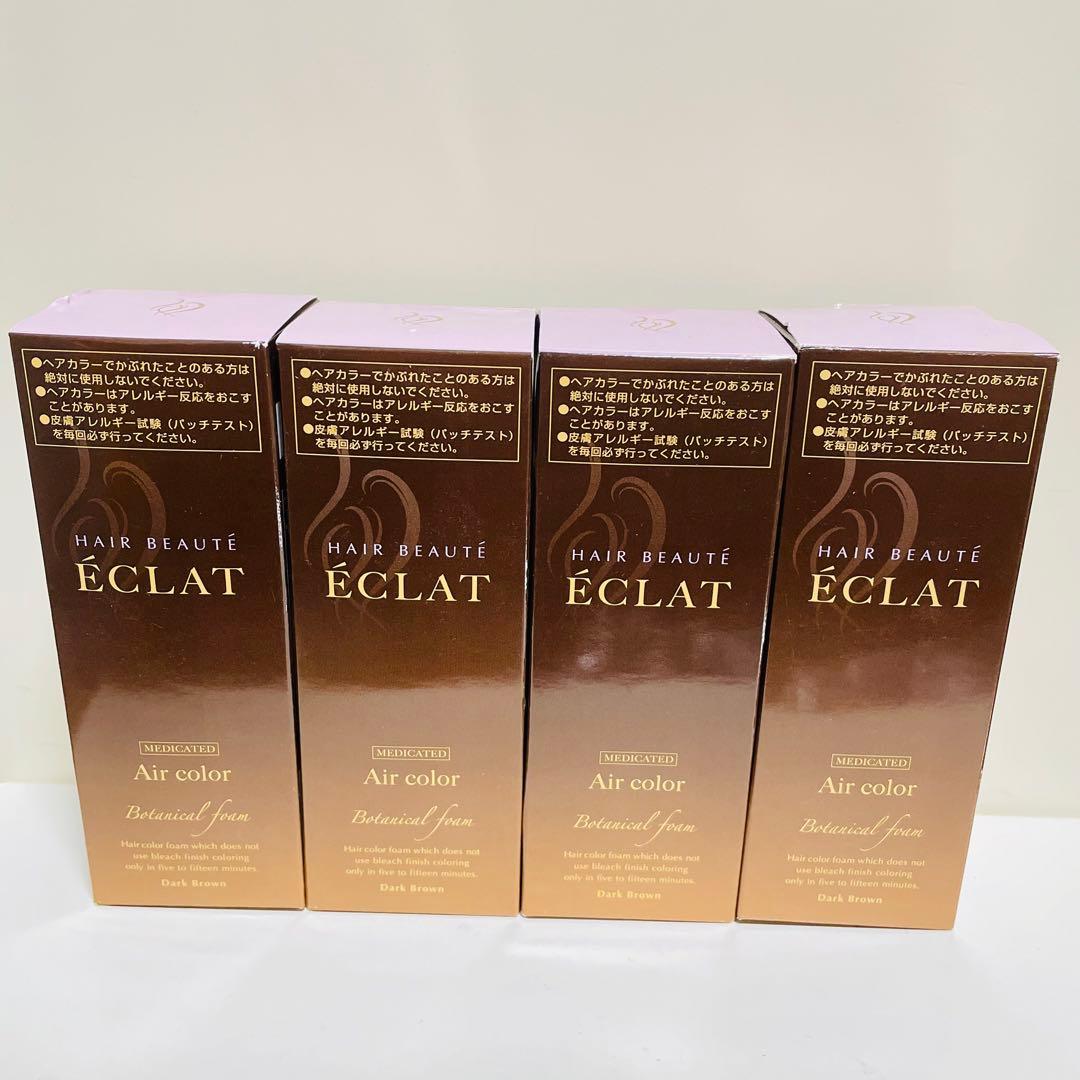 ヘアボーテ エクラ エアカラー ダークブラウン 80g 4個セット