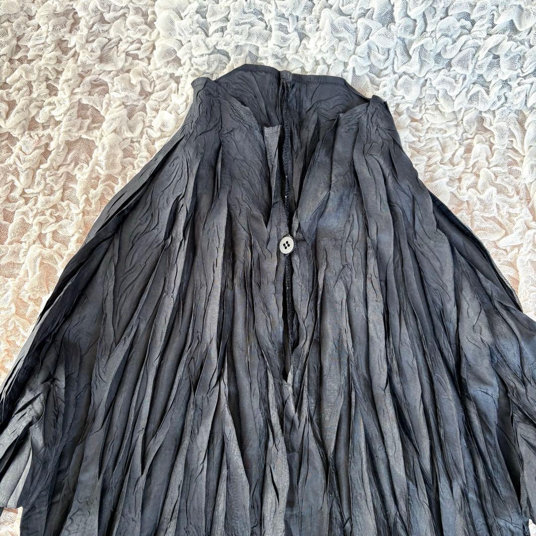 希少✨PLEATS PLEASE シワ加工　フリンジシャツ変形トップス