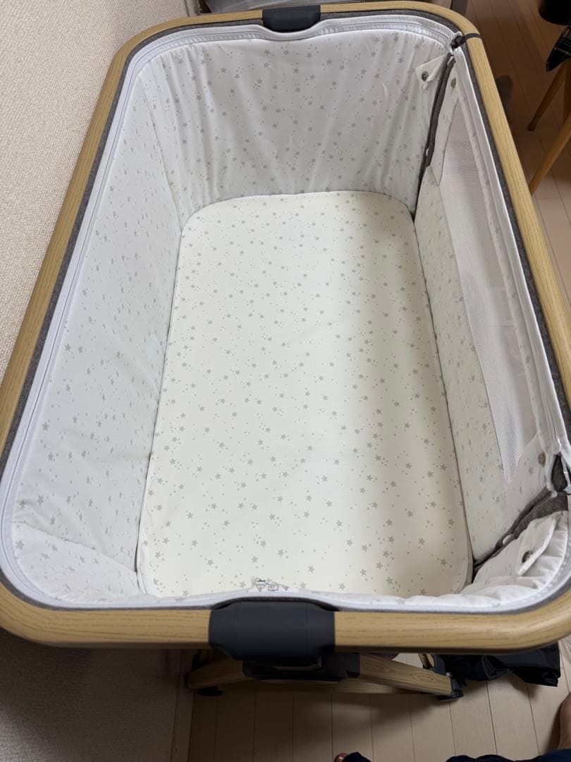 【2024年購入】HZDMJ ベビーベッド　グレー 洗える敷布団付き