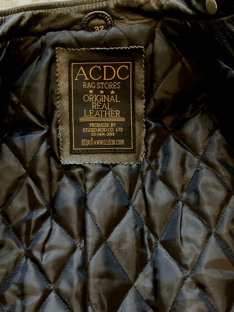 ACDC 本革 シングルライダースジャケット 32