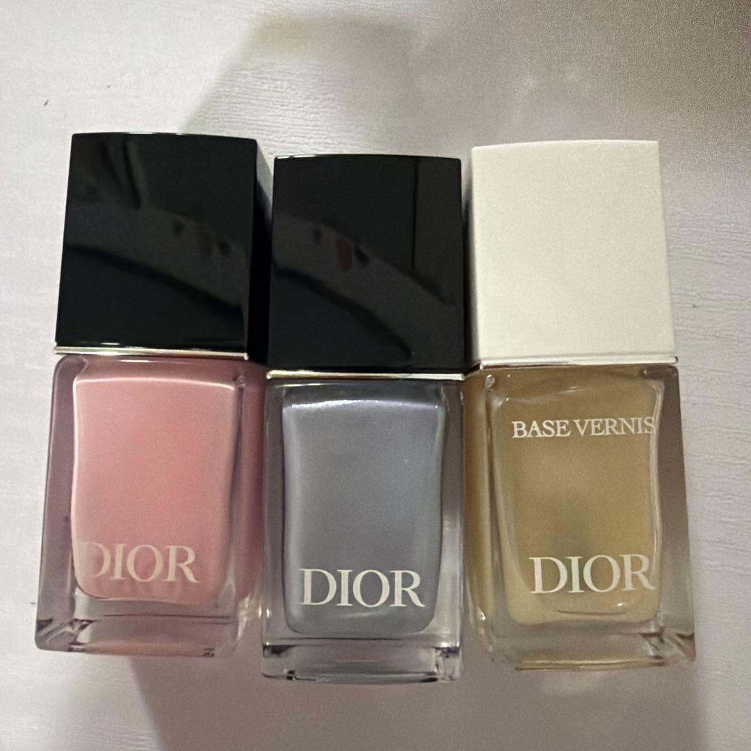 DIOR ネイルカラーセット ピンク・グレー・ベースコート