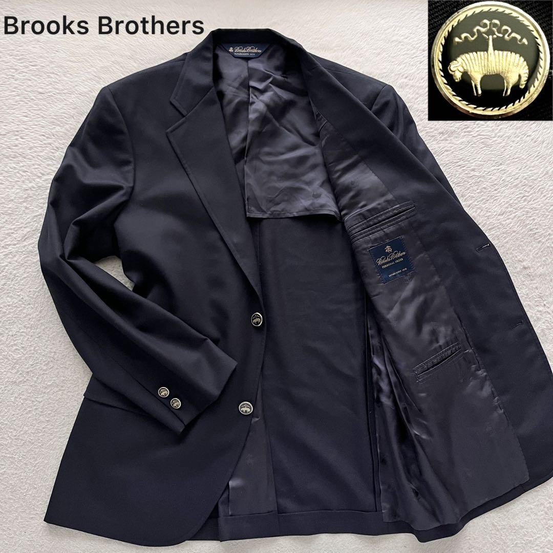 美品✨ブルックスブラザーズ 紺ブレザー ジャケット 段返り ガラス金釦