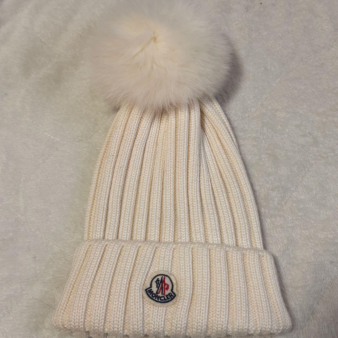 最終値下げ【MONCLER】モンクレール ニット帽 ファー付き ポンポン