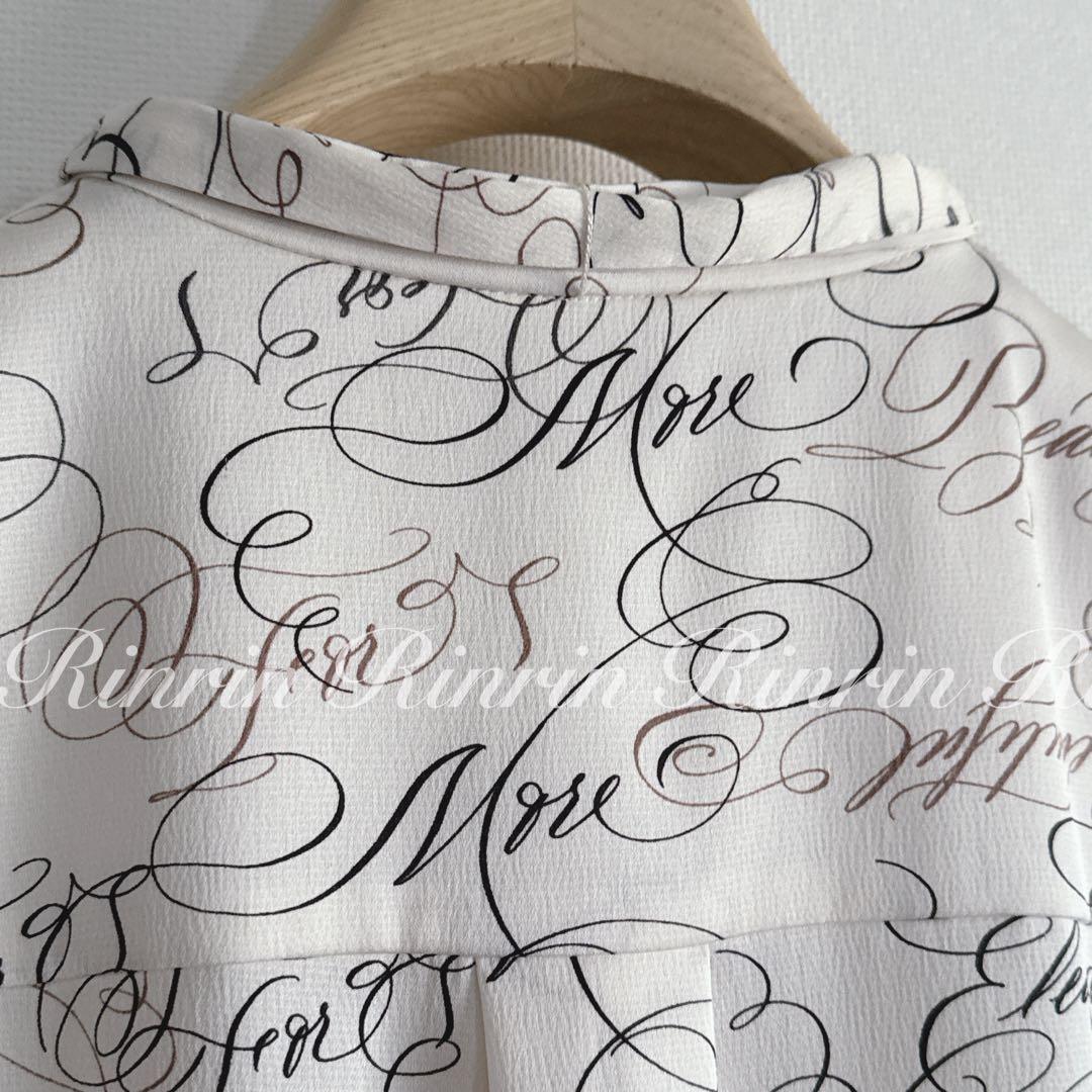 専用です。ANAYI カリグラフィープリントビジュータイ ブラウス 38