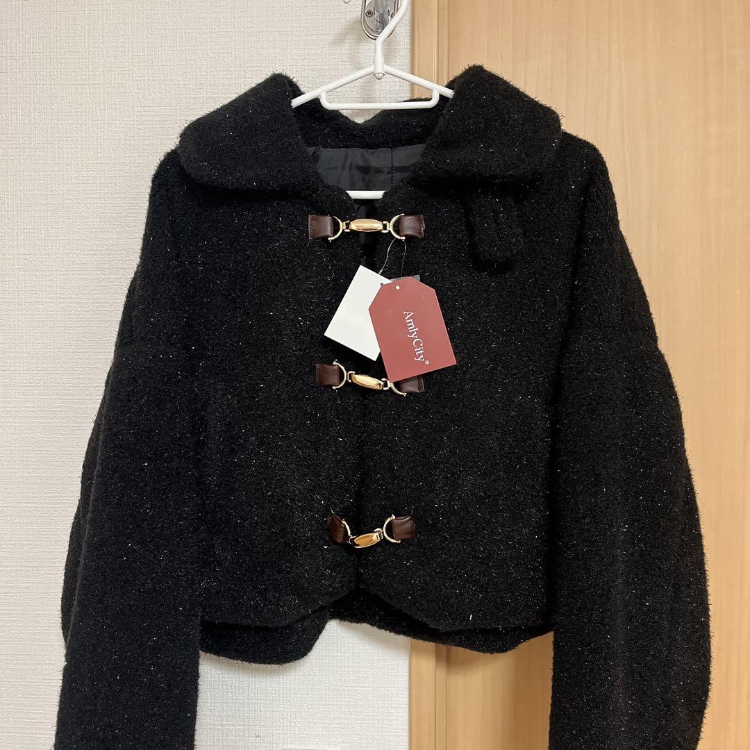 AmlyCity ラメボアブルゾン　ブラック　Amly city