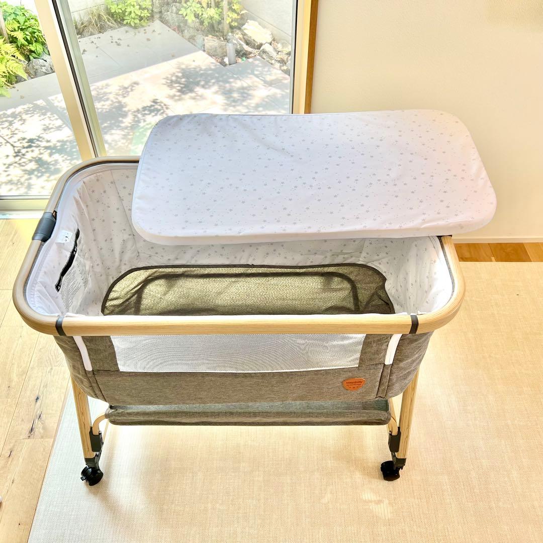 【美品】折りたたみ ベビーベッド 添い寝　軽量