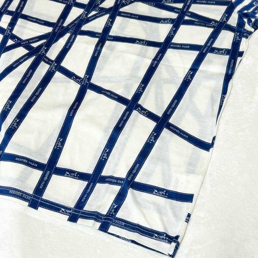★美品★エルメス　Tシャツ　マルジェラ期　ボルデュック　リボン　コットン　ロゴ