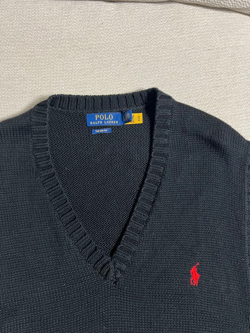 Polo Ralph Lauren 黒 Vネック ベスト L