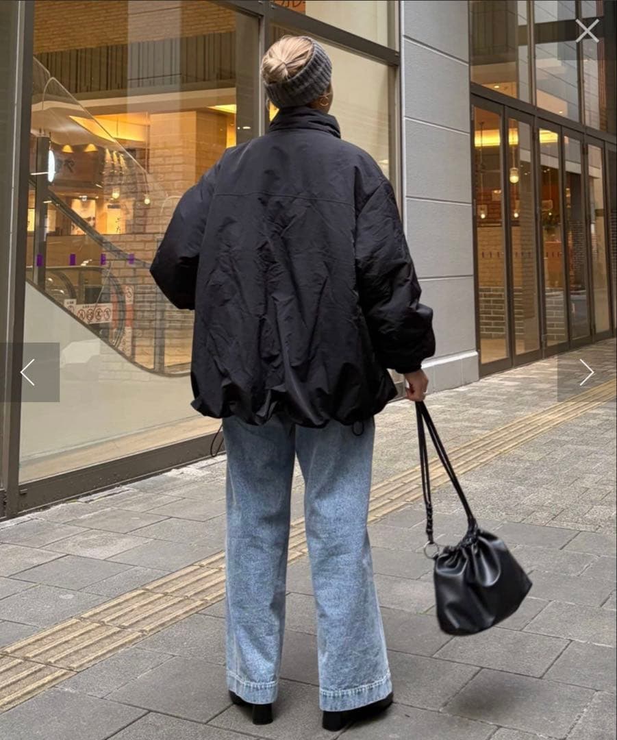 PON企画中綿スタンドカラージャケット　黒