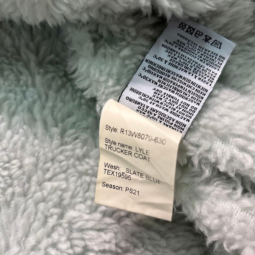 7AS8 R13 イタリア製　デニムジャケット　ロング　裏ボア　Gジャン　古着