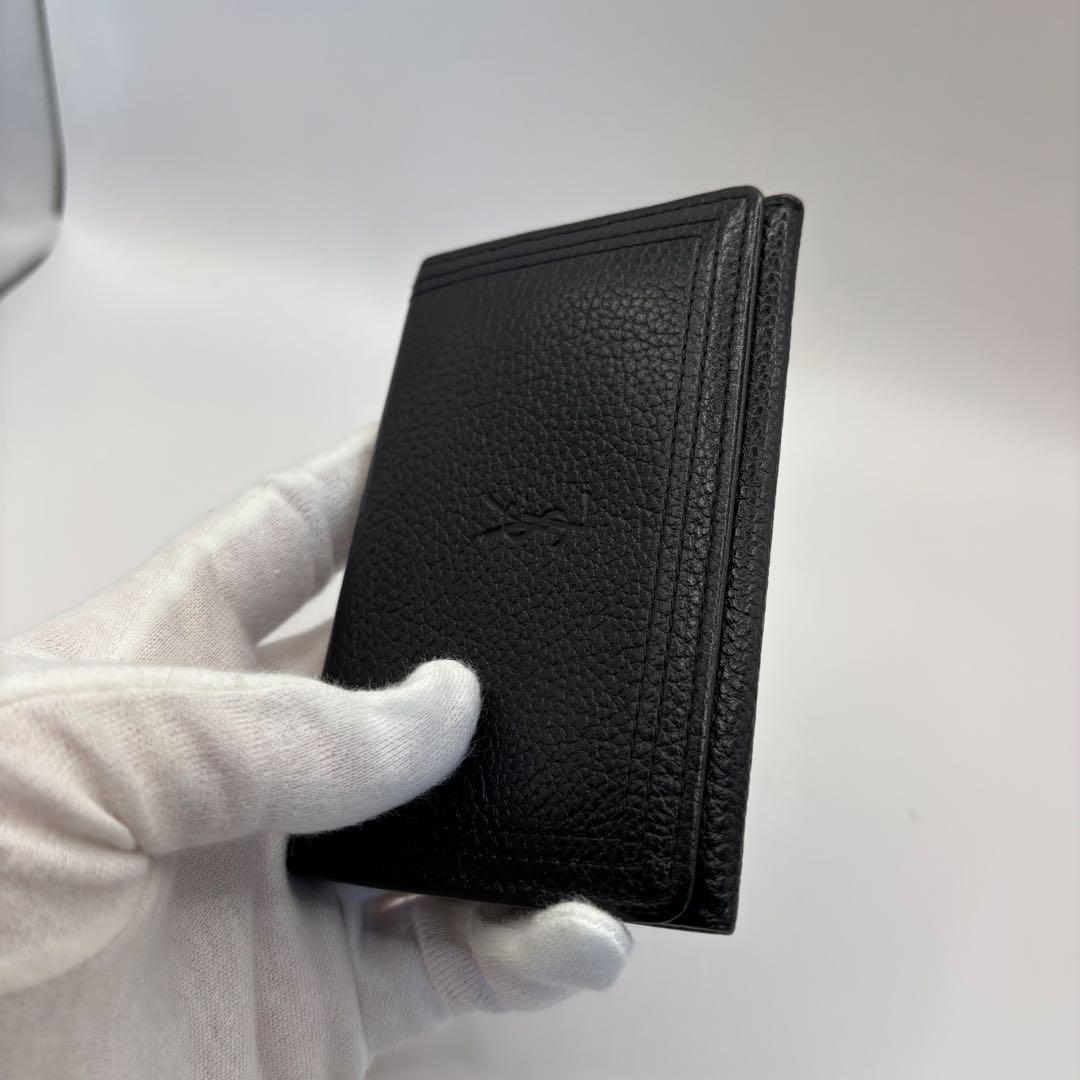 yves saint laurent 名刺入れ　カードケース　ブラック　型押し