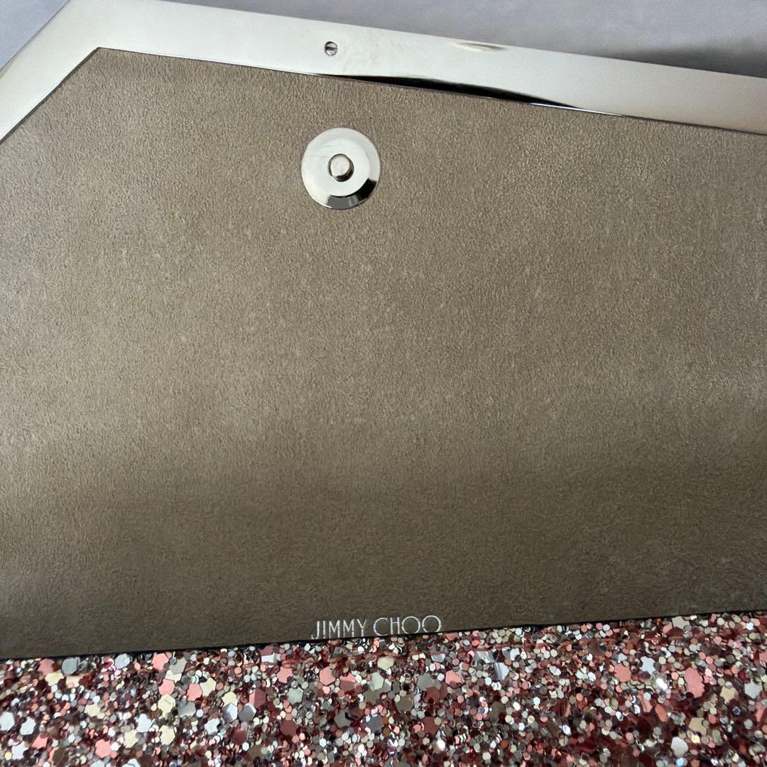 JIMMY CHOO グリッター クラッチパーティバッグ　チェーンショルダー