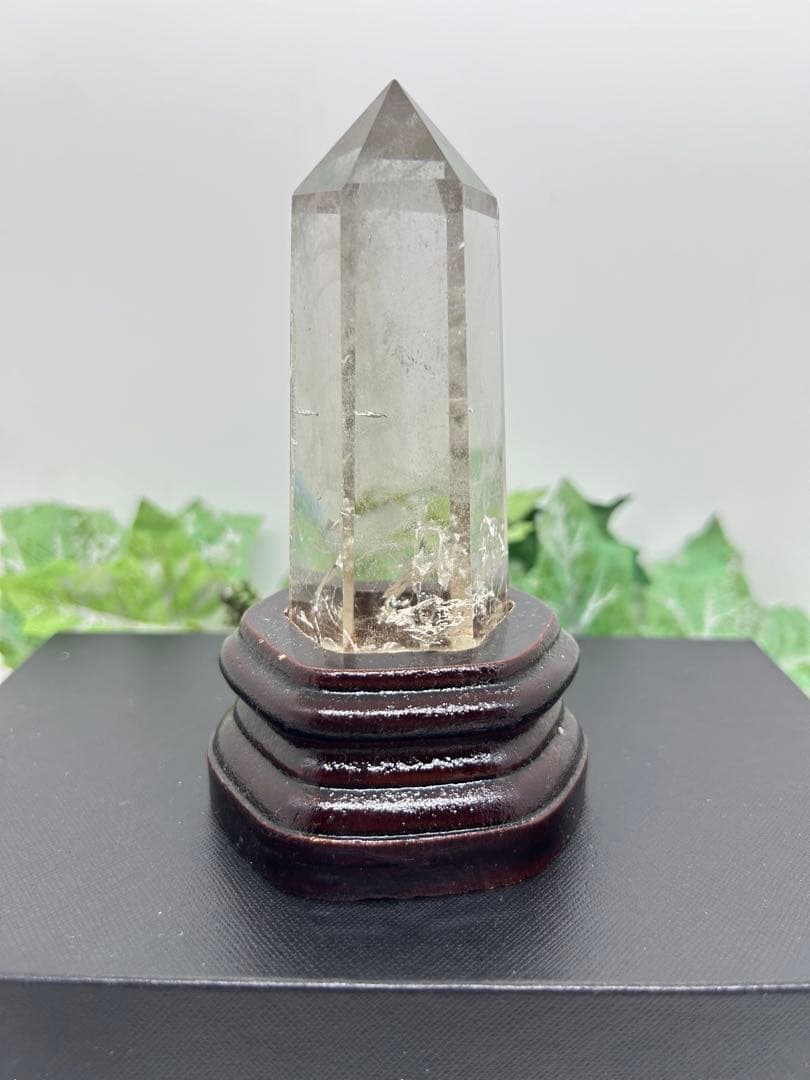 天然石スモーキークォーツ　龍彫りタワー置物　No.2260