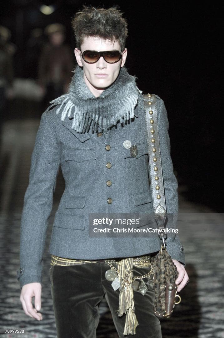 GUCCI ウール ジャケット 44 グレー コレクション 2007AW 美品