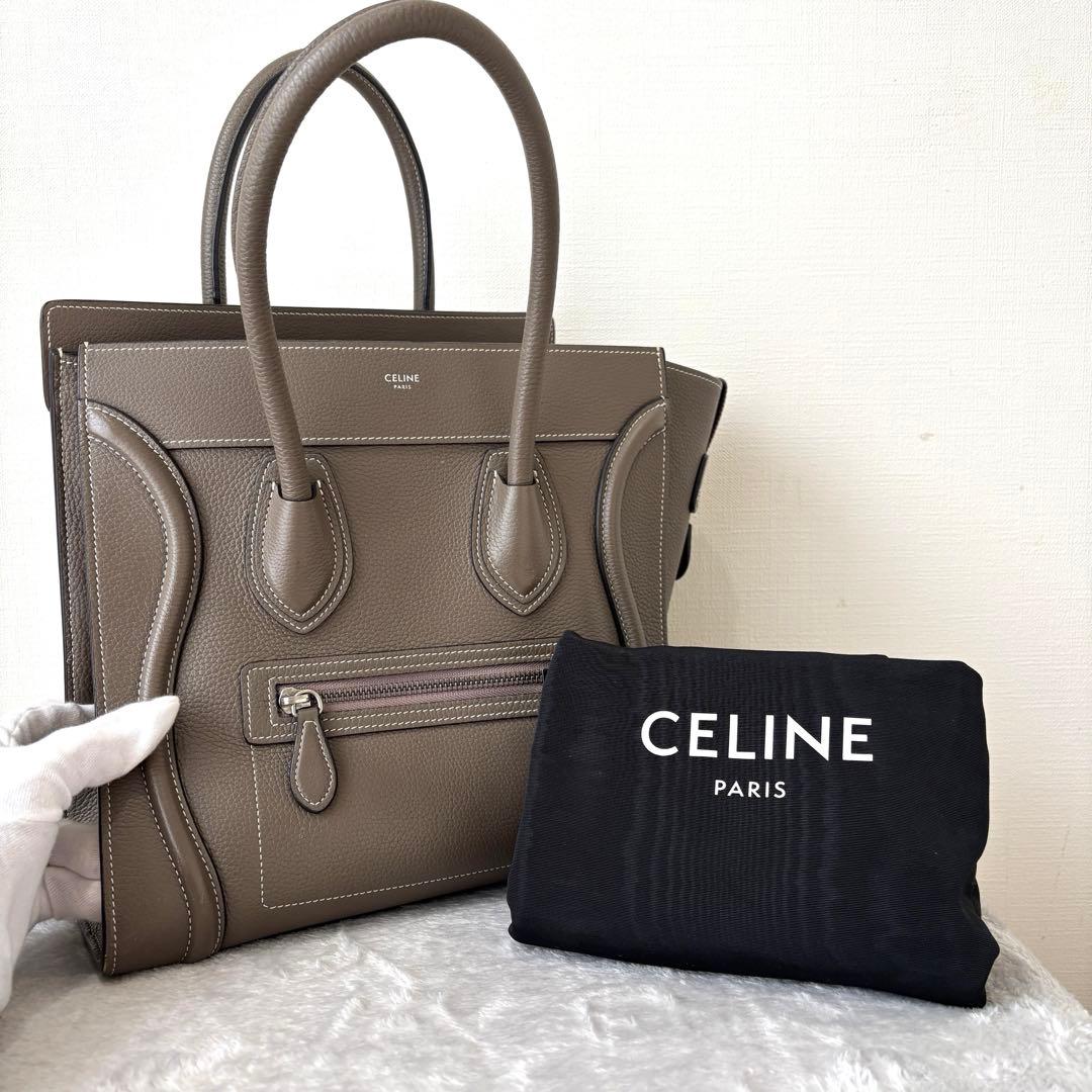 【週末限定】国内百貨店購入◆極美品 セリーヌ ラゲージ マイクロ スリ 保存袋付