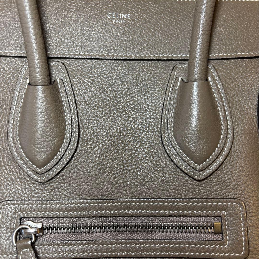 【週末限定】国内百貨店購入◆極美品 セリーヌ ラゲージ マイクロ スリ 保存袋付