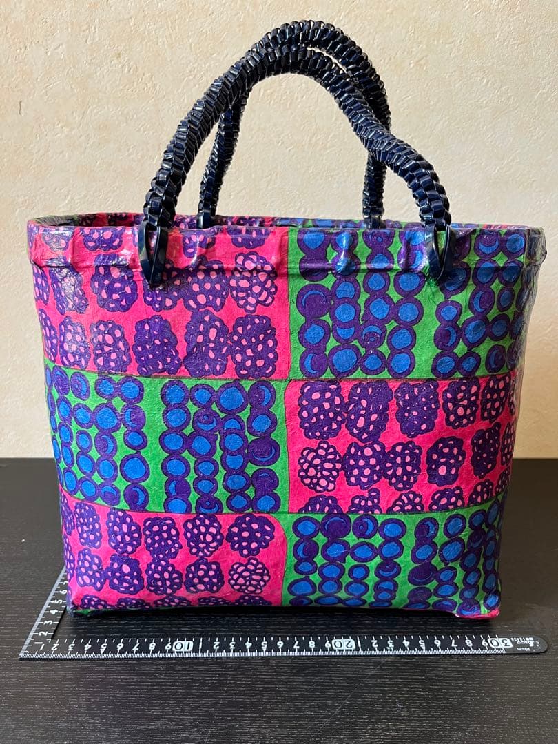 カラフルな手漉き和紙仕立てトートバッグ