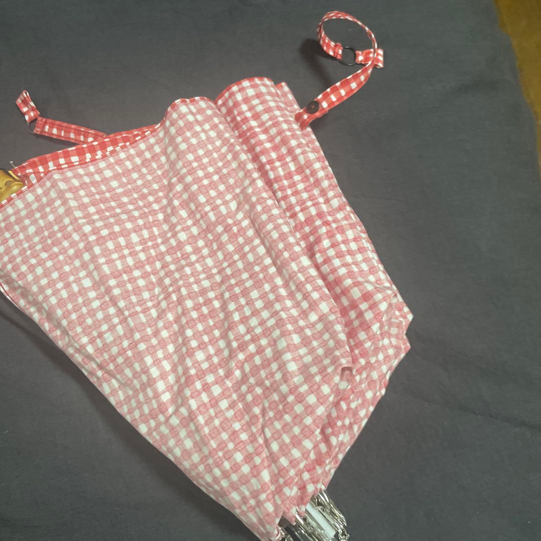 ボンボンストア　あかチェック日傘