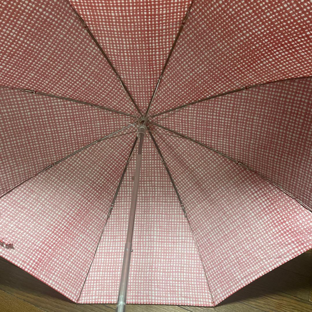 ボンボンストア　あかチェック日傘