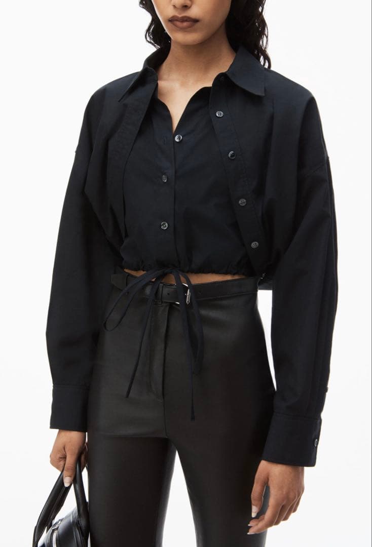 alexanderwang クロップドシャツ 長袖 クロップ