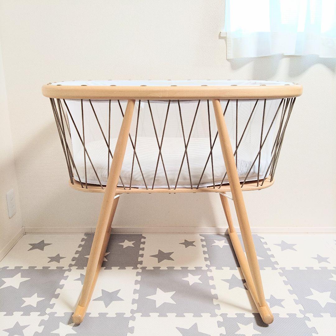 チャーリークレーン　ベビーベッド　ゆりかご　クミクリブメッシュ⭐︎