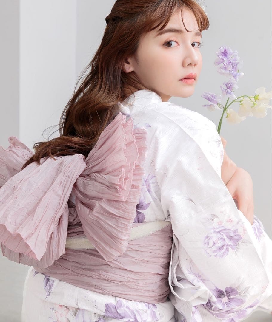 浴衣5点セット 和歌山染工日本染め（ゆかた・しわへこ帯・下駄・着付け本・腰ひも）